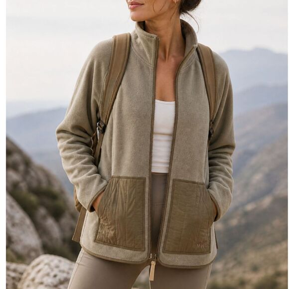 Madewell Jackets & Blazers - MWL Madewell Betterfleece Zip Quilted-Pocket Jacket XS Pressed Sage Gorpcore